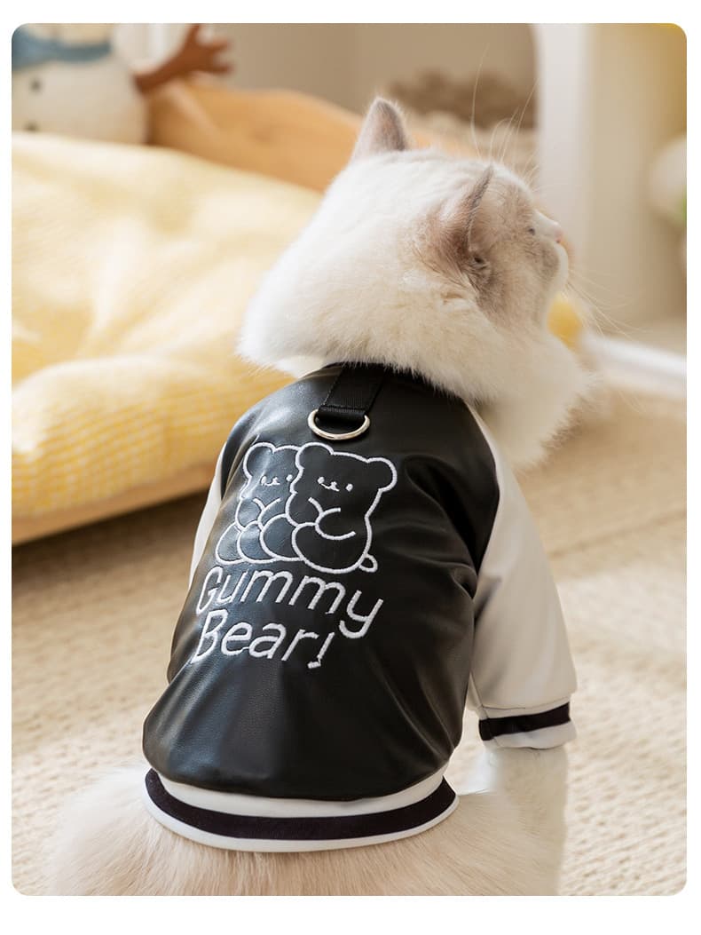 猫服洋服 くまちゃんプリントスタジャン