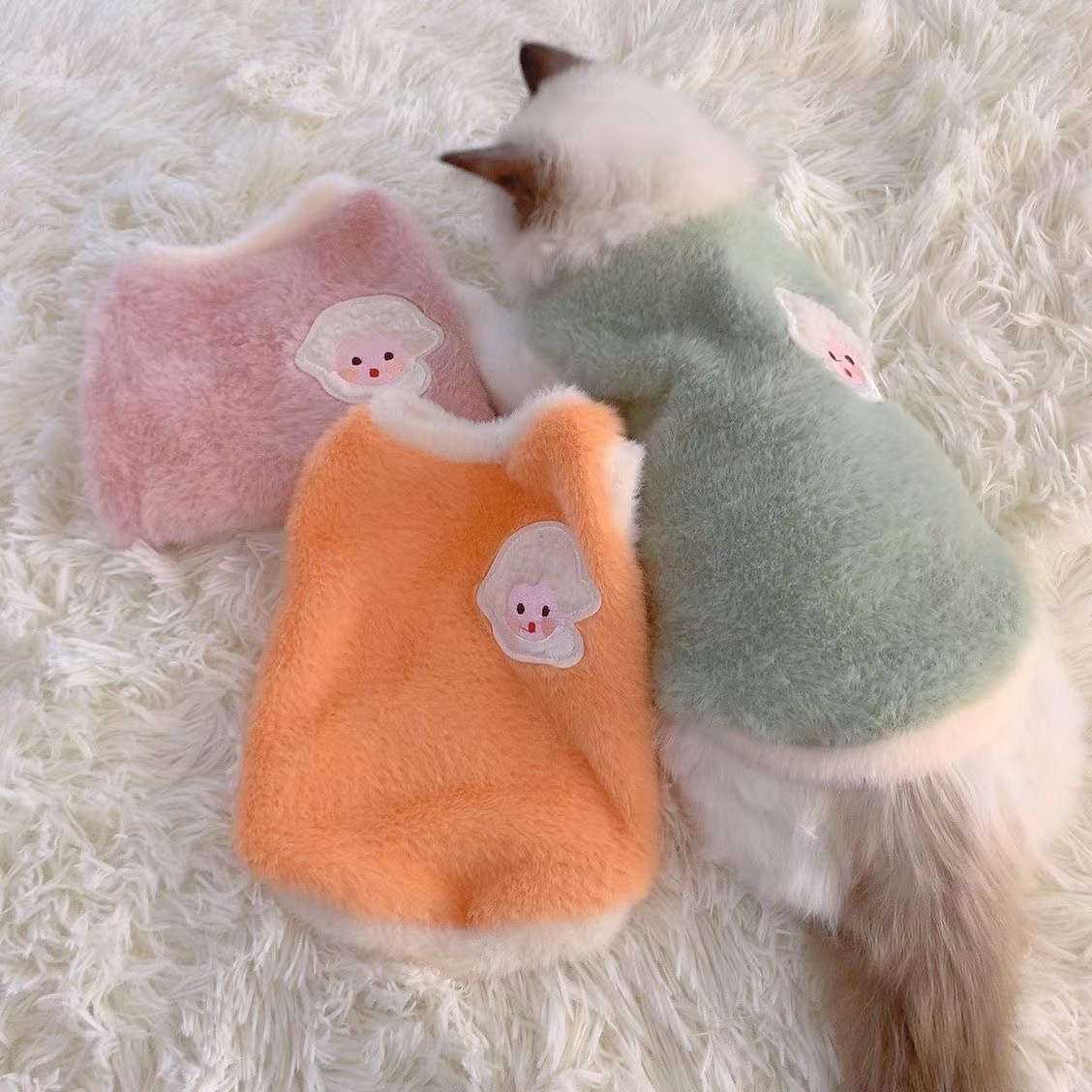 猫服  防寒服 | モフモフ天使のおくるみワンピース