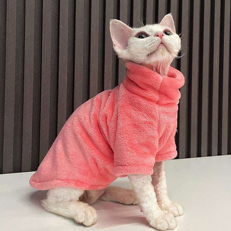 猫服  防寒服 | もこもこ猫用タートルネック防寒ウェア