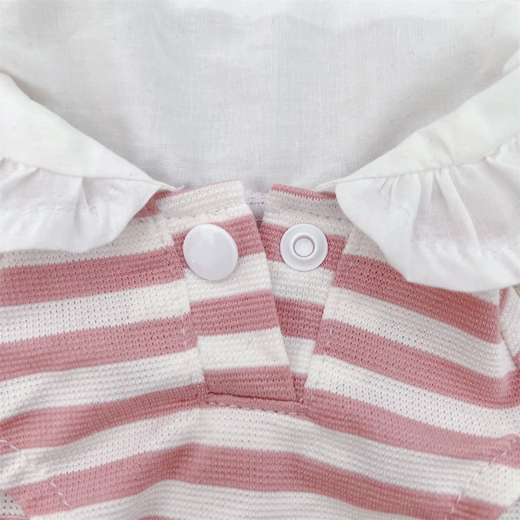 猫服  洋服 | ふんわりフリル付き縞模様ワンピース