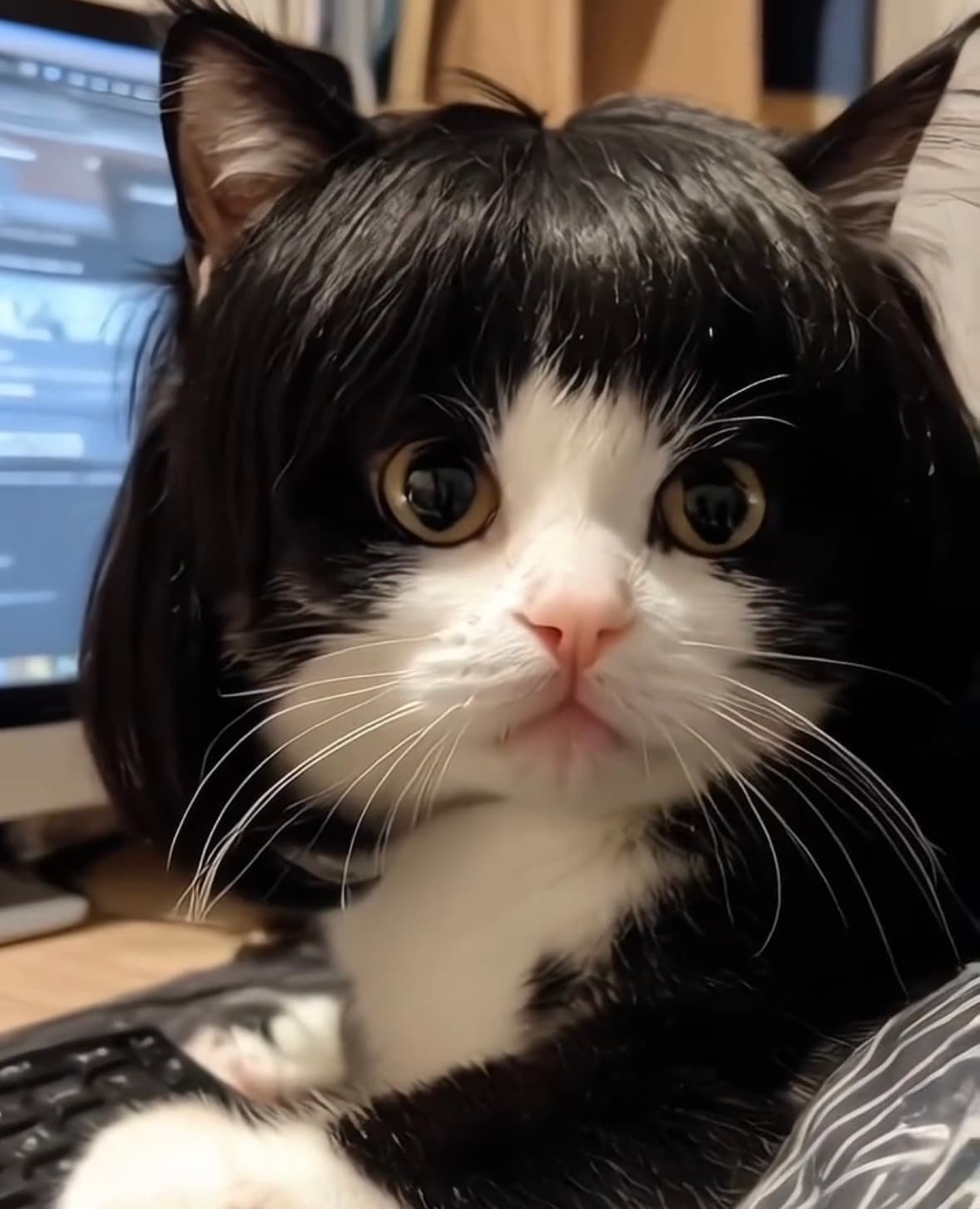 猫服   猫耳ウィッグ 自然な輝き