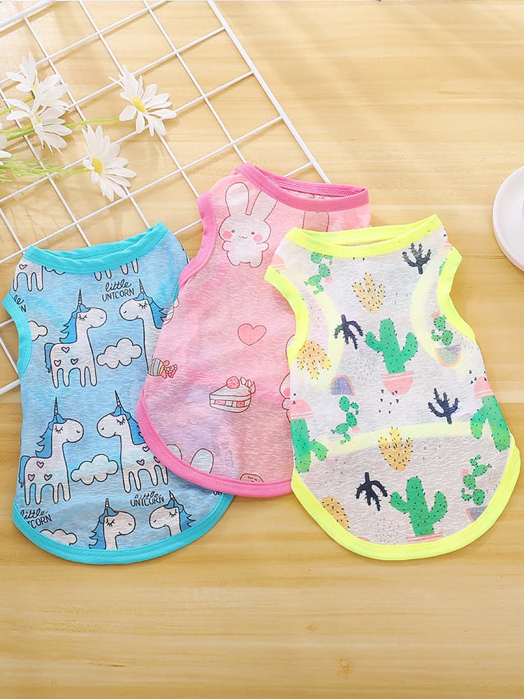 猫服  かわいい柄のメッシュタンクトップ
