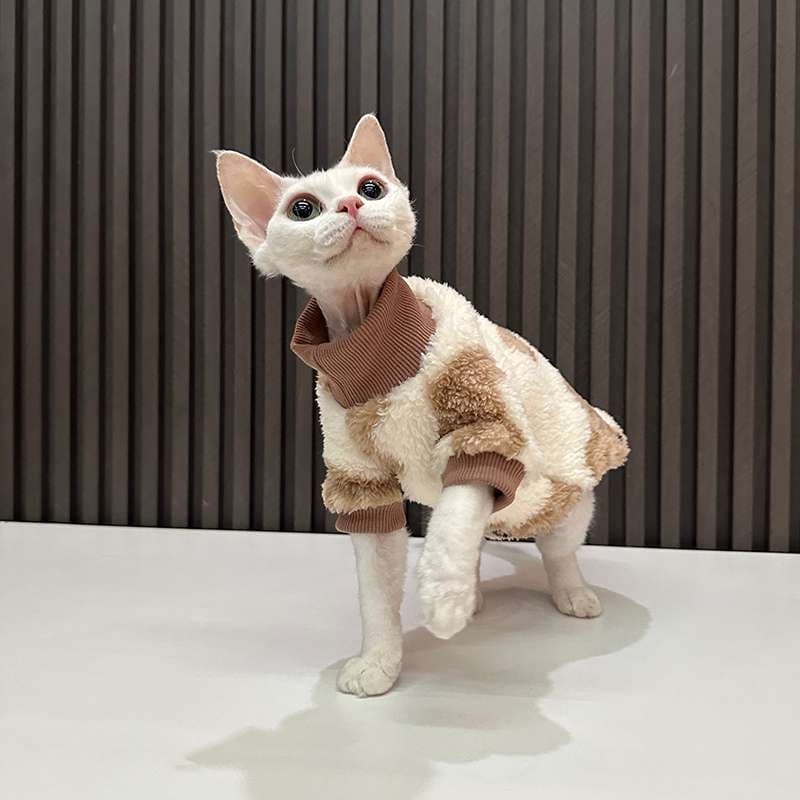 猫服  防寒服 | もこもこ猫ちゃんの冬用ポンチョ