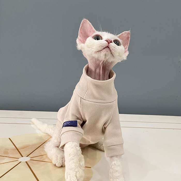 猫服  防寒服 | ふわもこ猫ちゃん用タートルネックセーター