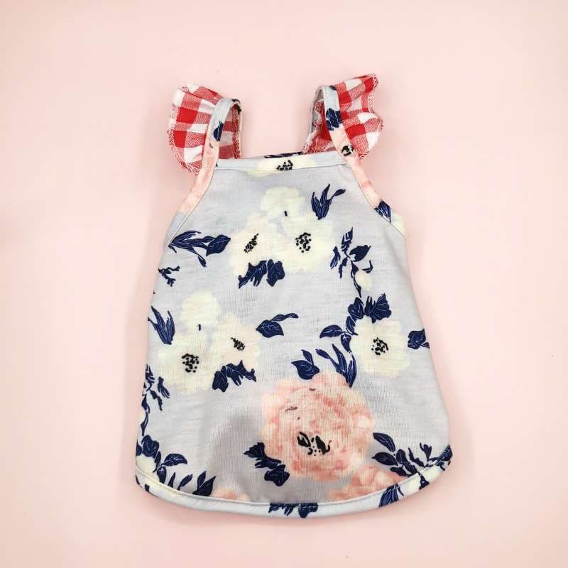 猫服  洋服 | 花柄ワンピース風猫用ベスト
