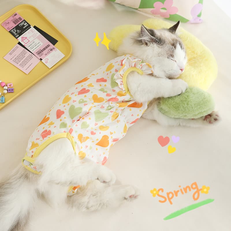 猫服  ハートいっぱい術後服