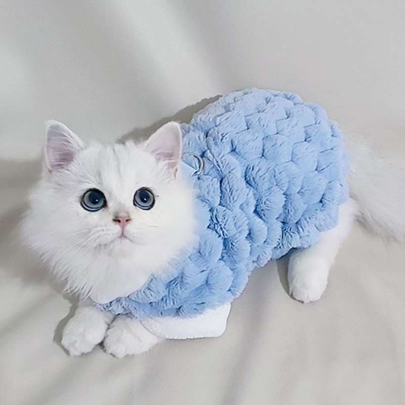 猫服  防寒服 | もこもこ猫ちゃん用あったかベスト