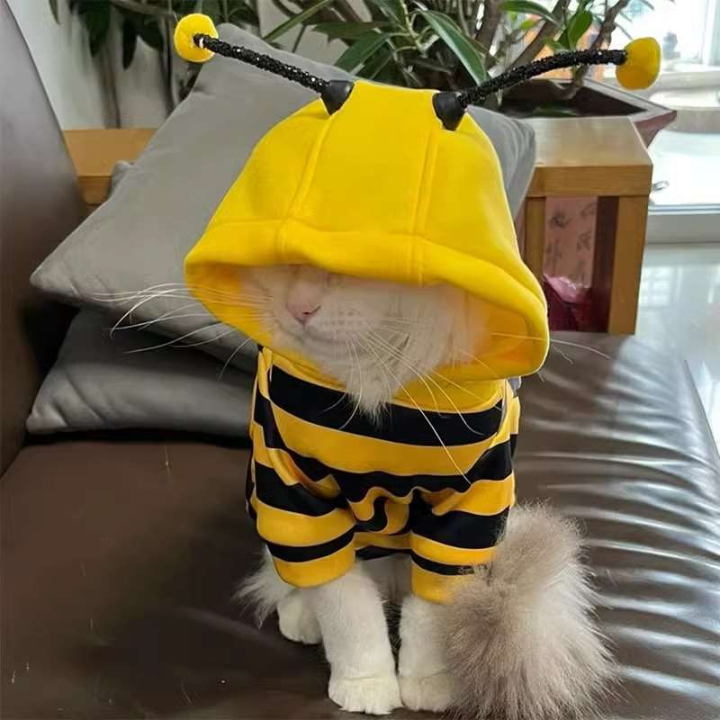猫服  コスプレ | ミツバチコスチューム猫用着ぐるみ