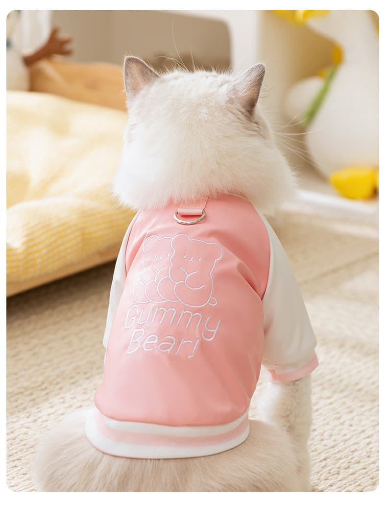 猫服洋服 くまちゃんプリントスタジャン