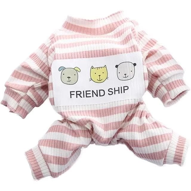 猫服  洋服 | ねこちゃん用ボーダーロンパース