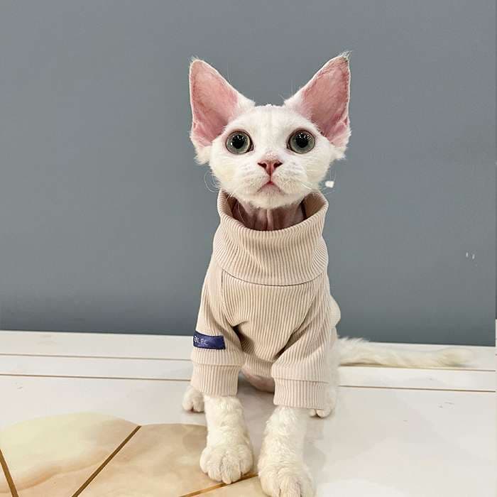 猫服  防寒服 | ふわもこ猫ちゃん用タートルネックセーター