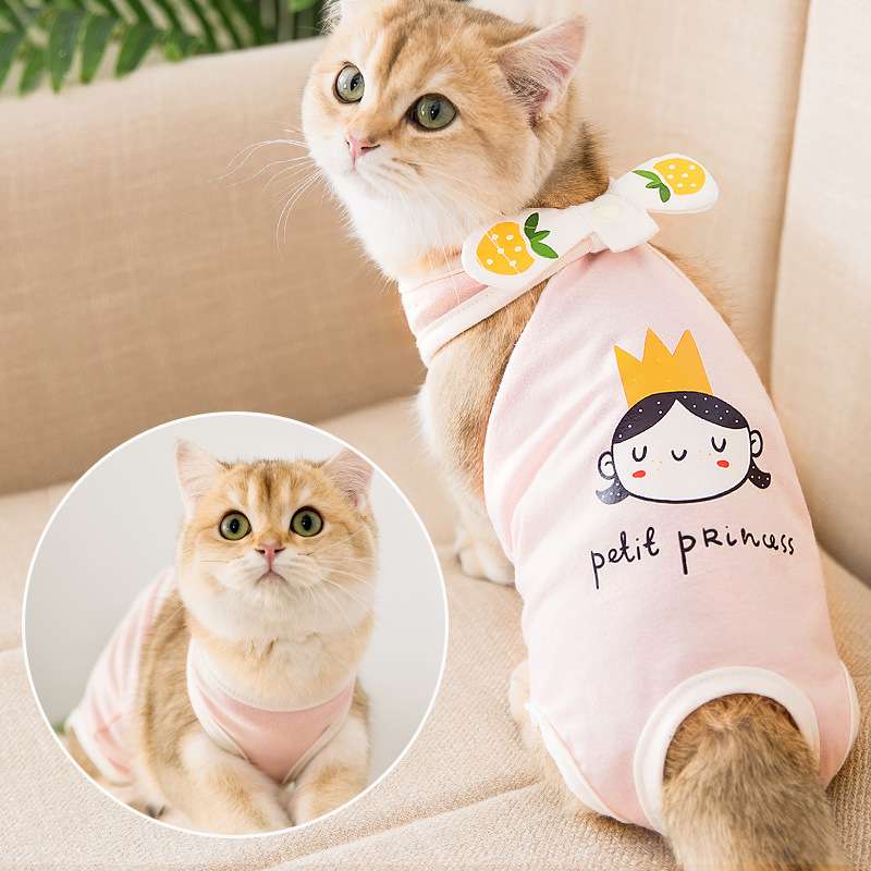 猫服  術後服 | プリンセス柄の猫用術後服