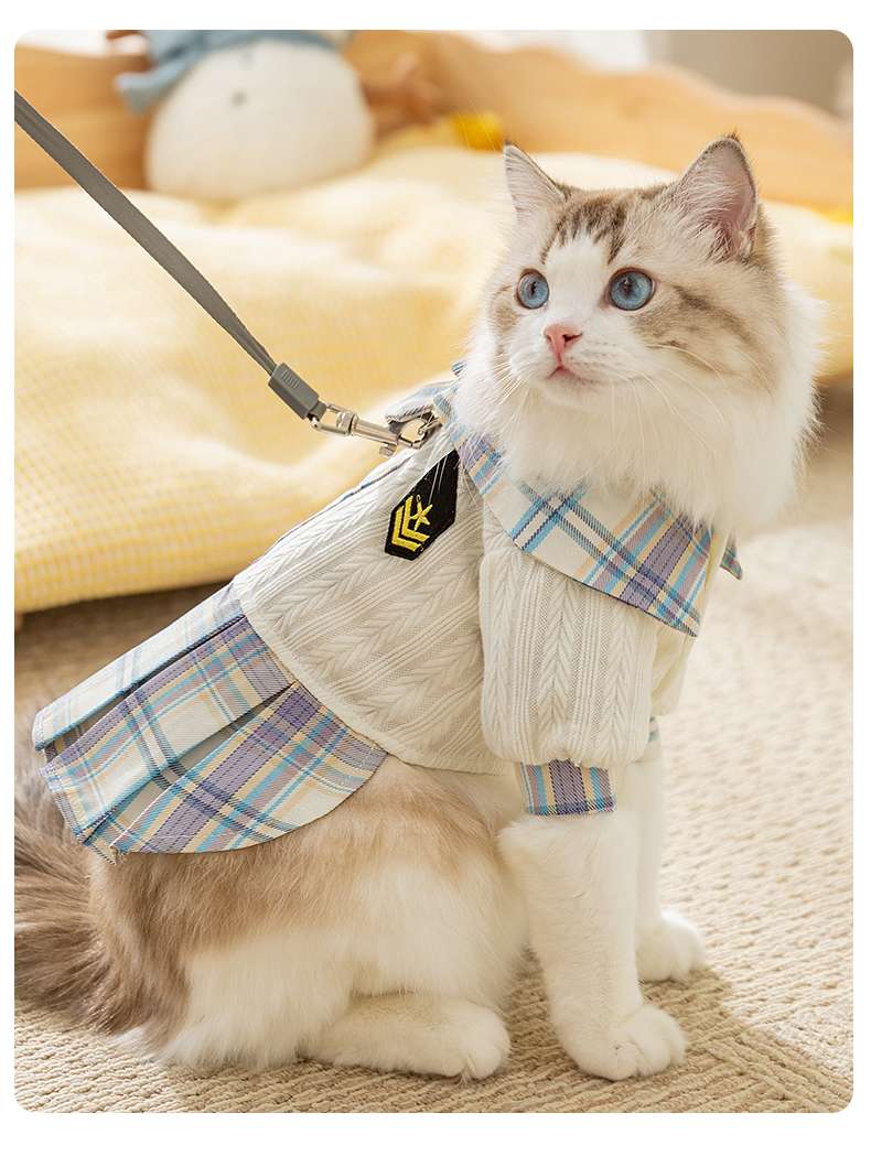 猫服  洋服 | 猫用制服風スカートセット