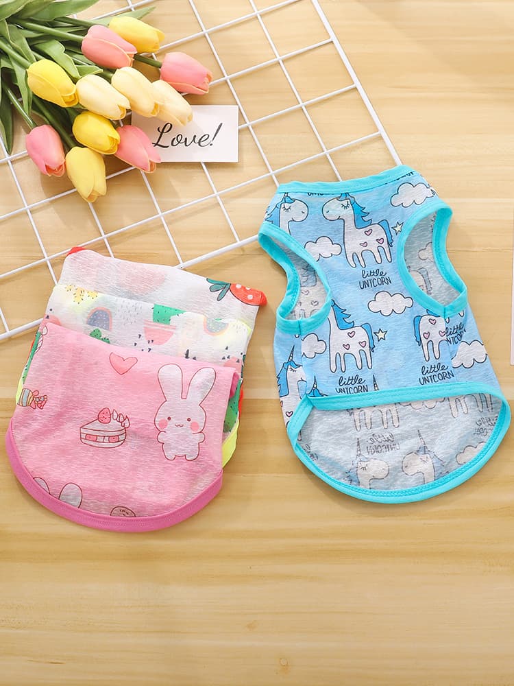 猫服  かわいい柄のメッシュタンクトップ