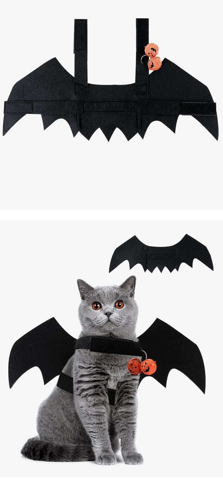 猫服  コスプレ | ハロウィン猫用コウモリ羽根コスチューム