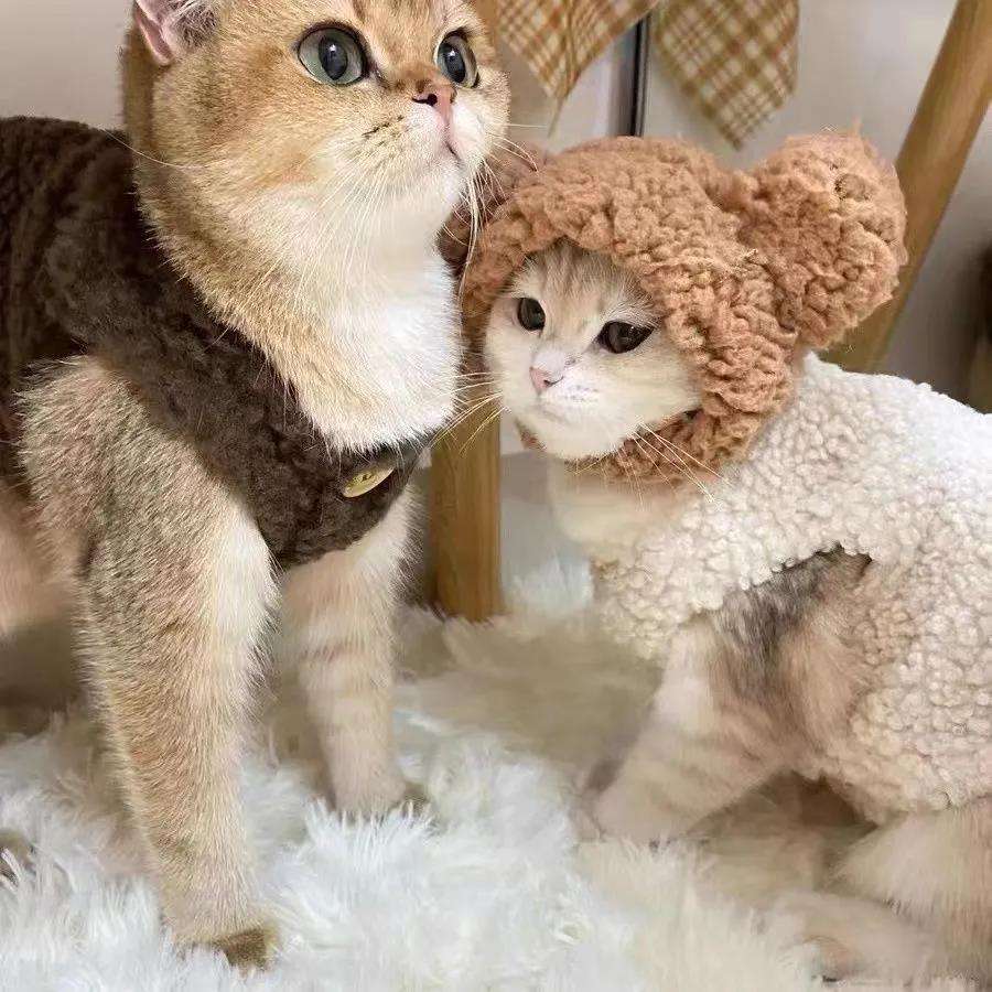 猫服  防寒服 | もこもこ猫用ベスト