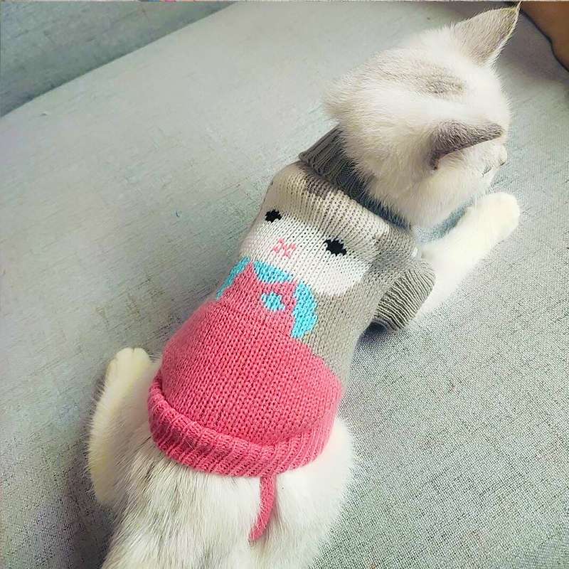 猫服  防寒服 | モコモコ素材のかわいい動物デザイン猫用セーター