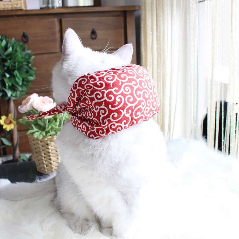 猫服  帽子 | 和風モダン猫用バンダナキャップ