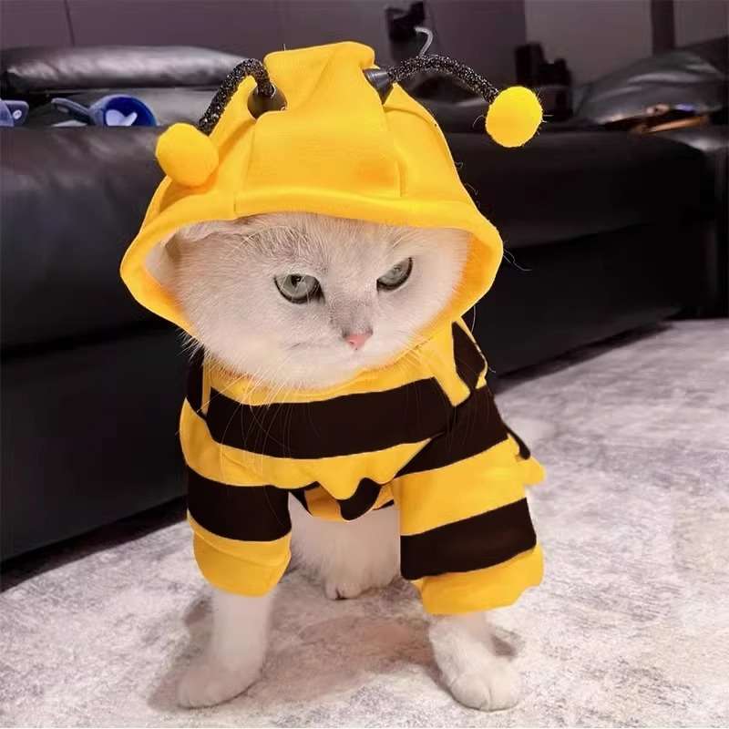 猫服  コスプレ | ミツバチコスチューム猫用着ぐるみ