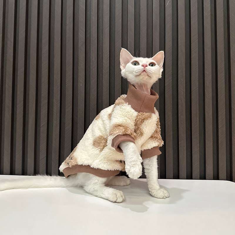 猫服  防寒服 | もこもこ猫ちゃんの冬用ポンチョ