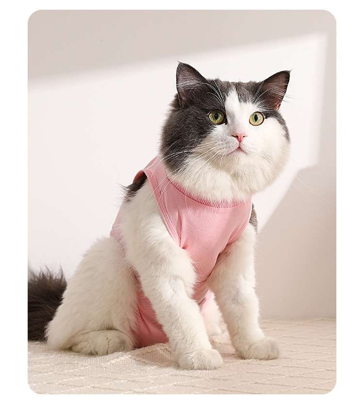 猫服  術後服 | 猫用やさしい術後服 ピンク&パープル