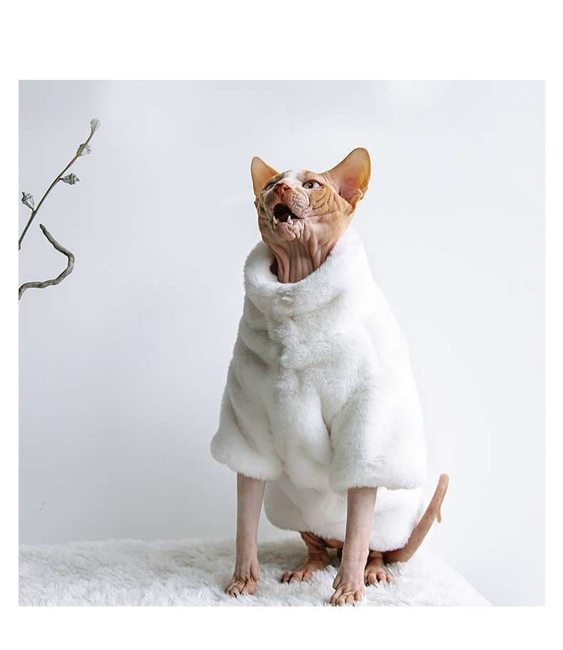 猫服  防寒服 | もこもこ猫ちゃんケープ 冬の防寒着