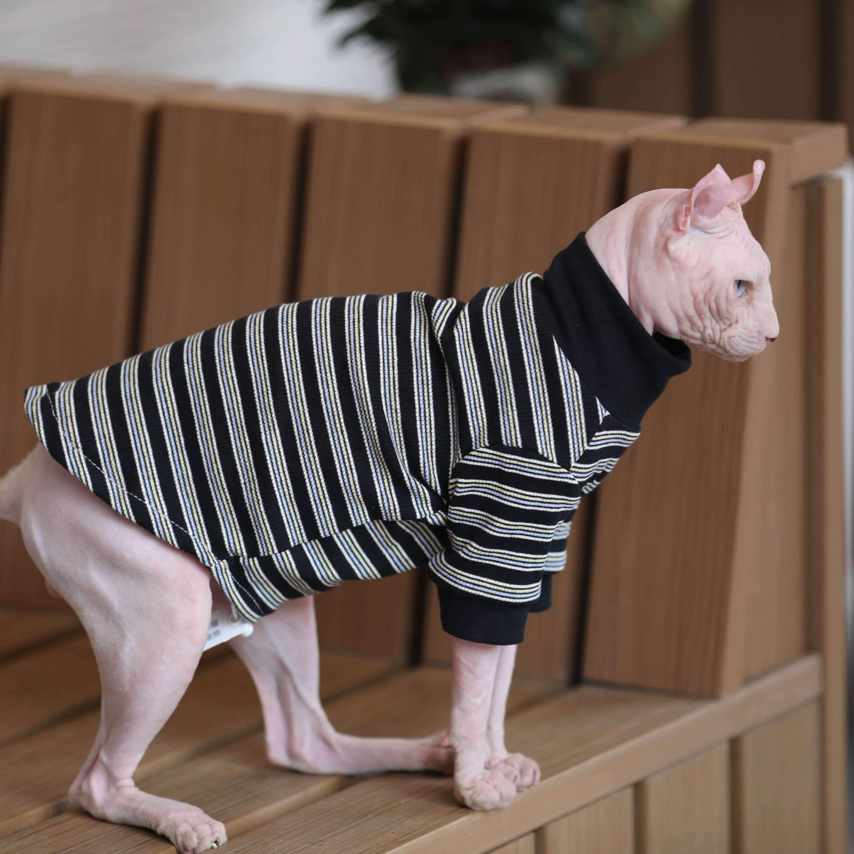 猫服  防寒服 | シャープボーダーの猫用セーター