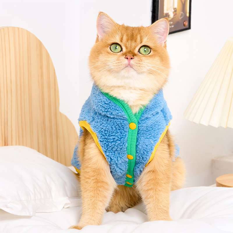 猫服  防寒服 | もこもこベスト型キャットウェア