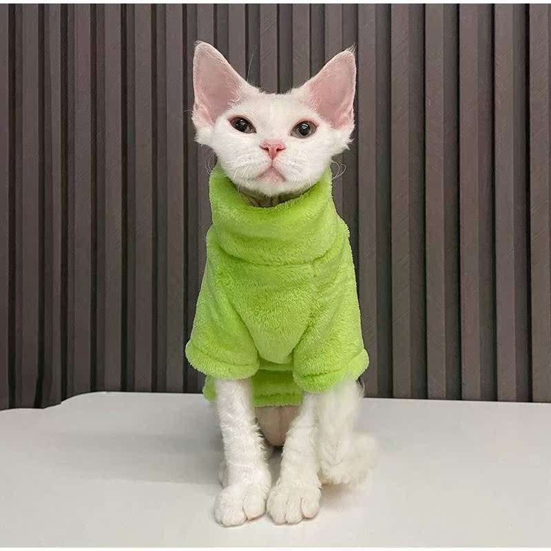 猫服  防寒服 | もこもこ猫用タートルネック防寒ウェア