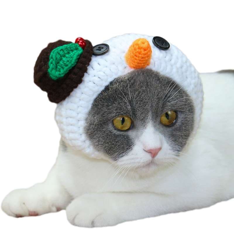 猫服  帽子 | 雪だるま風ニット帽