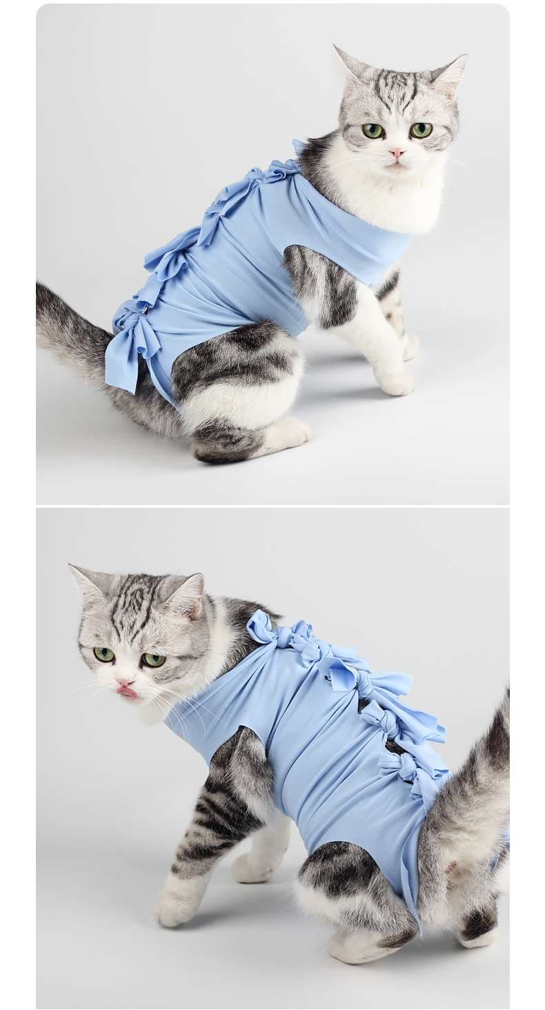 猫服  術後服 | ふんわりリボン付き猫用術後服