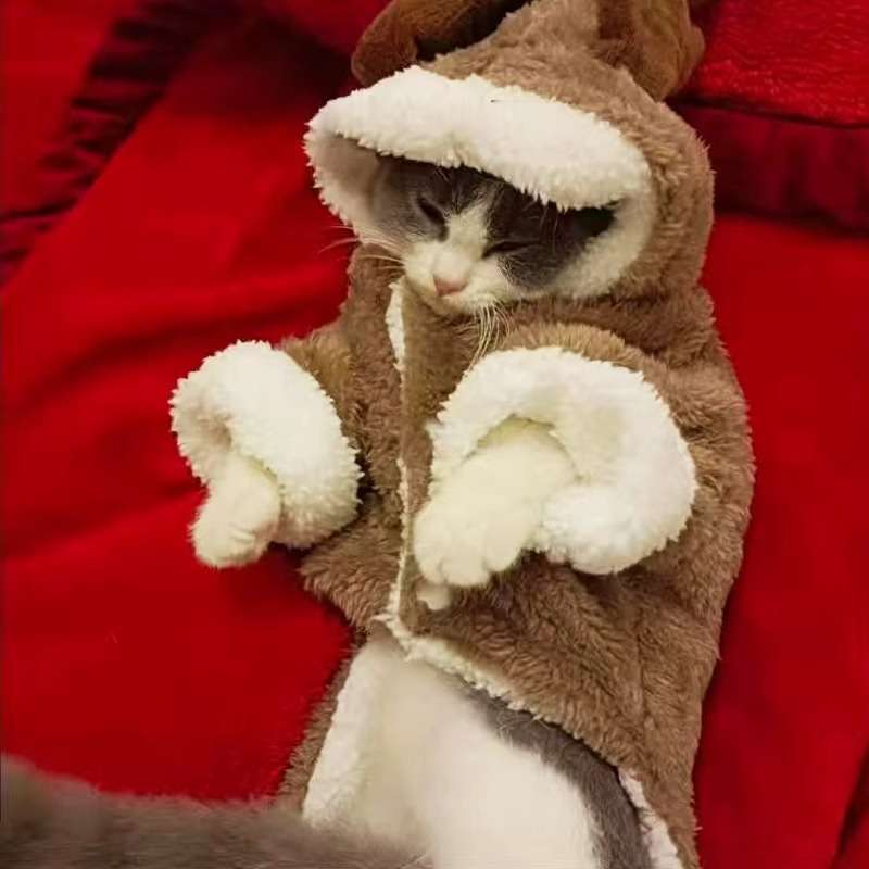 猫服  コスプレ | もこもこトナカイ風猫用着ぐるみ