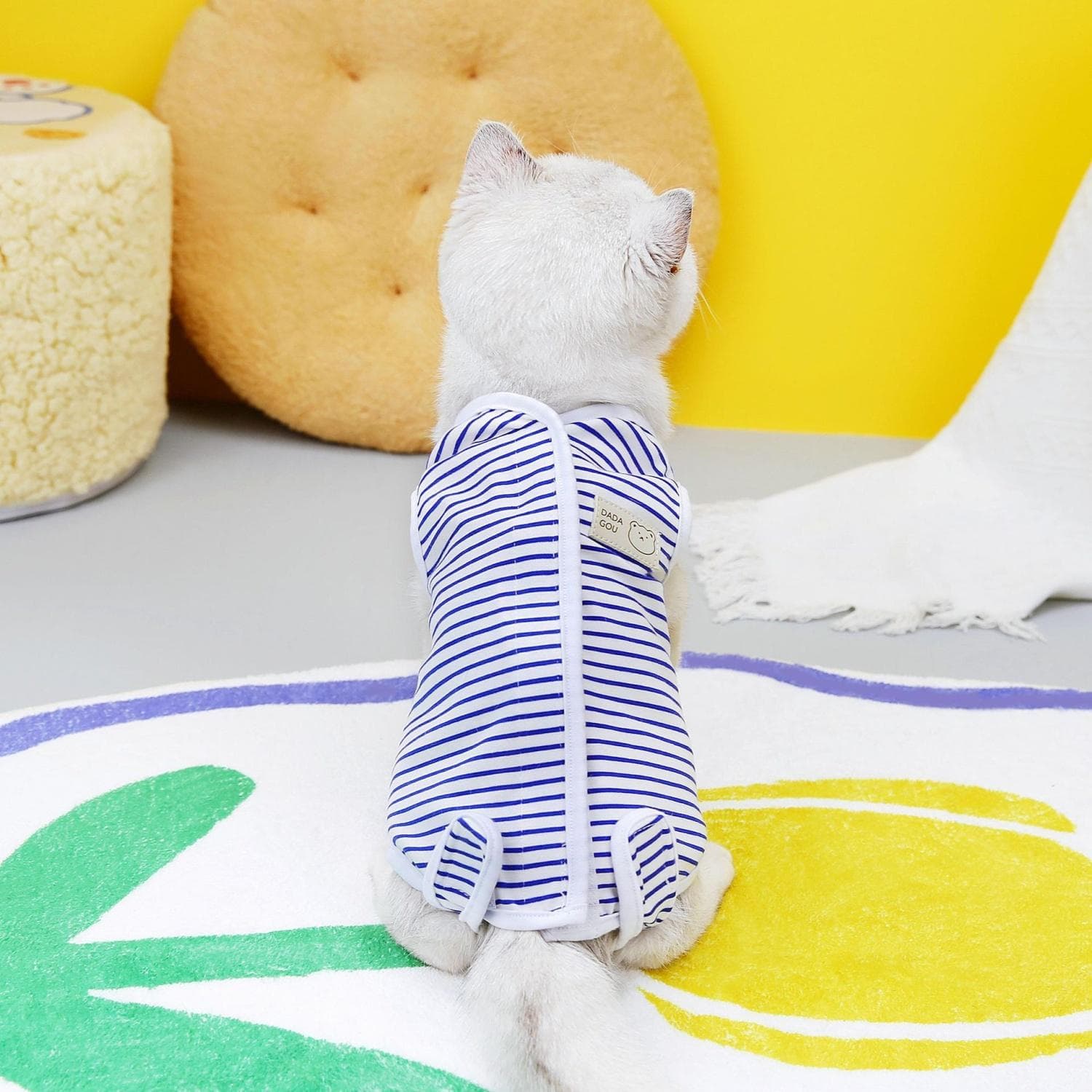 猫服   やさしいボーダー術後服