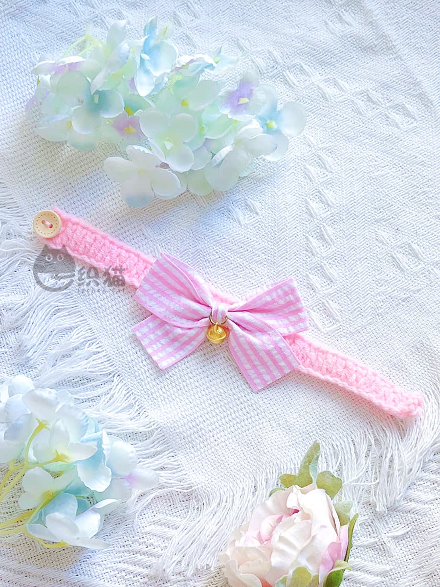 猫服 ふんわり蝶結び飾り付き首輪