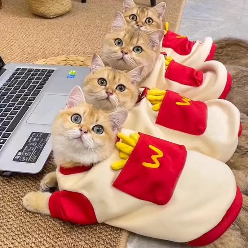 猫服 もぐもぐポテト防寒ウェア