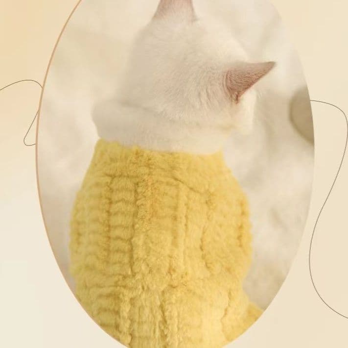 猫服 ふわもこケーブル編み猫用防寒着